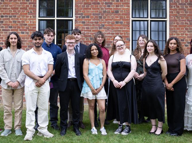 The second cohort of Astrophoria Foundation Year students photographed at the 'End of Year Celebration' at Somerville College