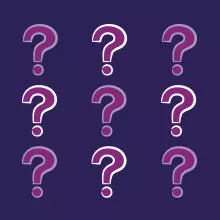 9 questions marks in a square with alternating colours
