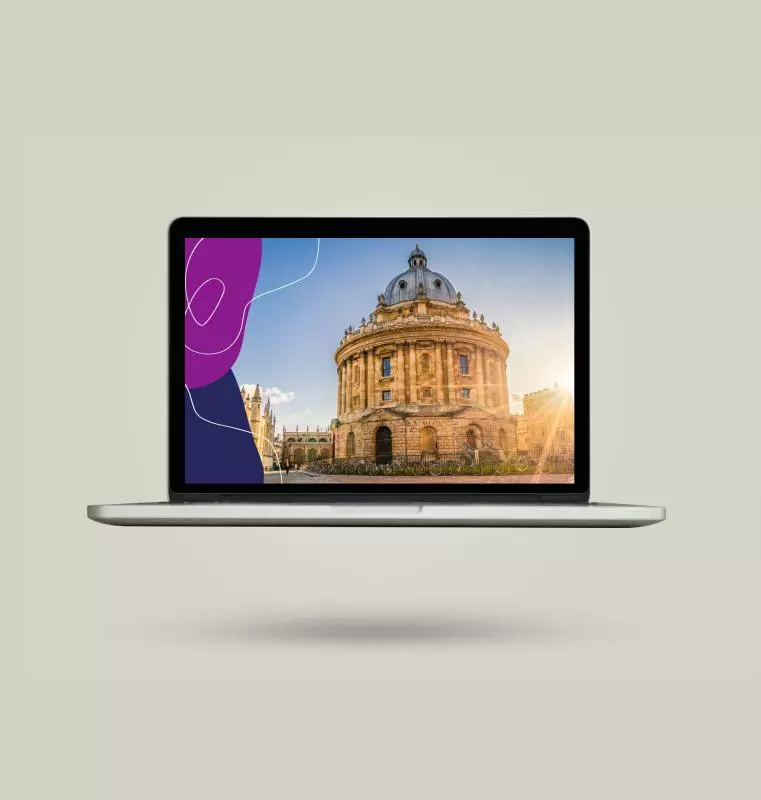 Online Open Day event banner showing a laptop screen with a university building.